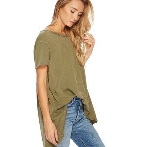 Free People olive green oversized tee XS